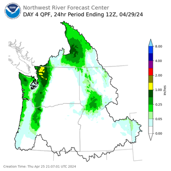 Day 4 (Sunday): Precipitation Forecast ending Monday, April 29 at 5 am PDT