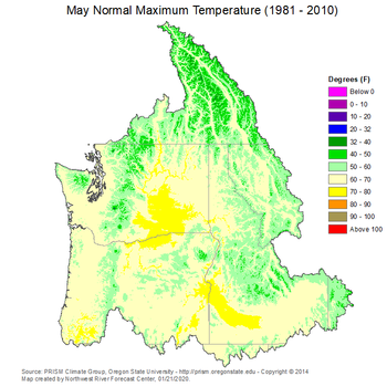 May Mean Max Temperature Map