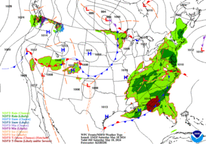 Day 1 (Saturday): Forecast Surface Map