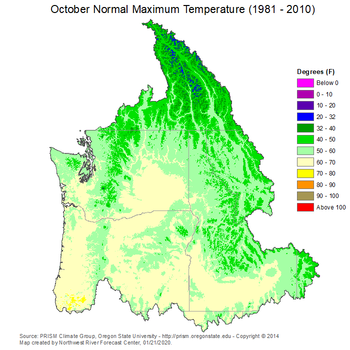 Mean Monthly Max Temperature Map