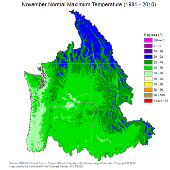 Mean Monthly Max Temperature Map