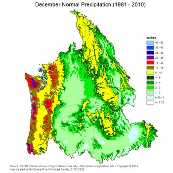 December Mean Precipitation Map
