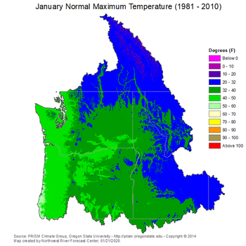 Mean Monthly Max Temperature Map