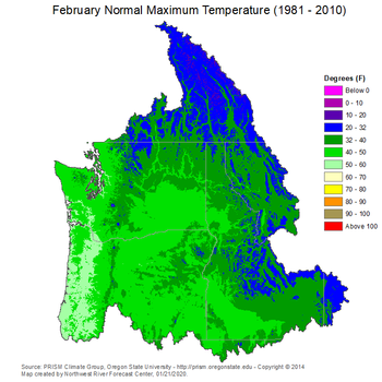 Mean Monthly Max Temperature Map