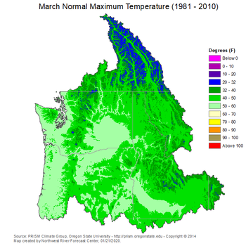 Mean Monthly Max Temperature Map