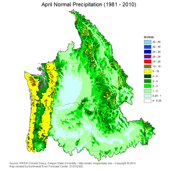 April Mean Precipitation Map