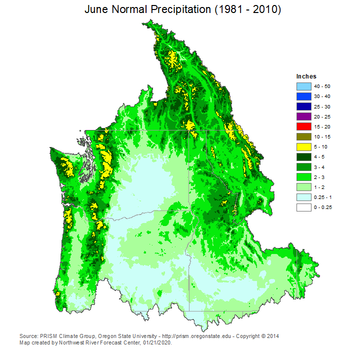 June Mean Precipitation Map