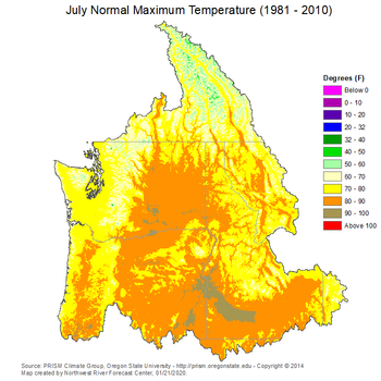 Mean Monthly Max Temperature Map