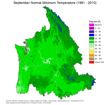 Mean Monthly Min Temperature Map