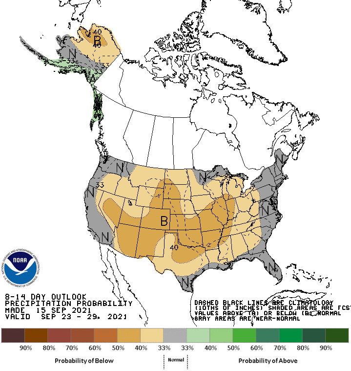 NOAA CPC 8 to 14 Day Precipitation Probability Outlook