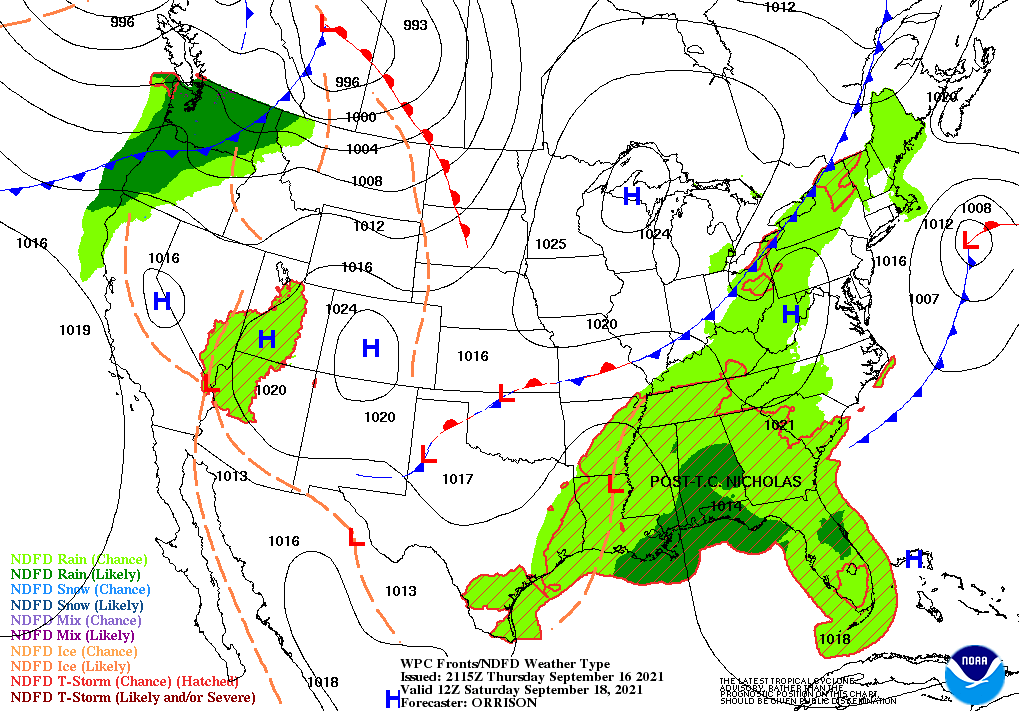 Day 3 (Saturday): Forecast Surface Map