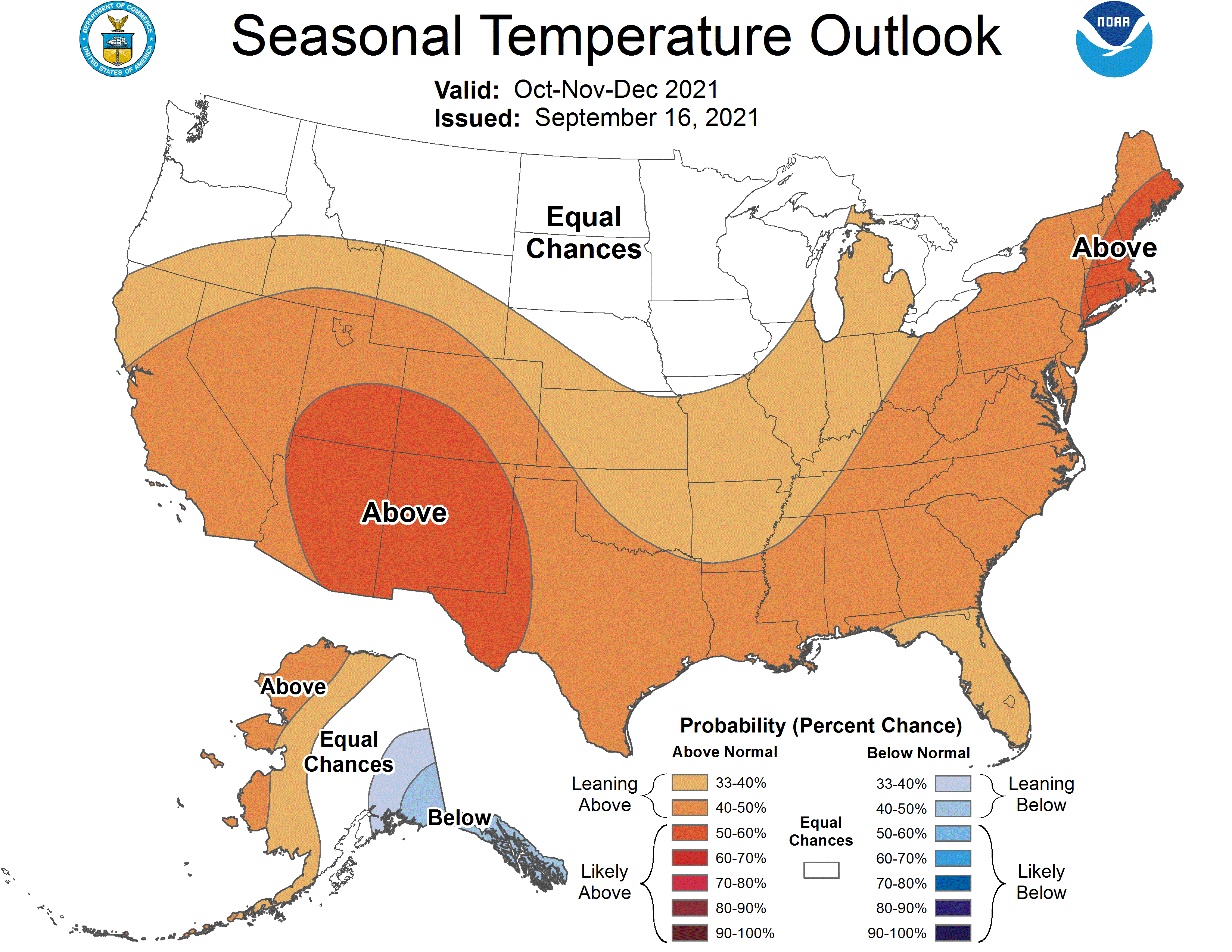Three Month Outlook  Temperature Probability