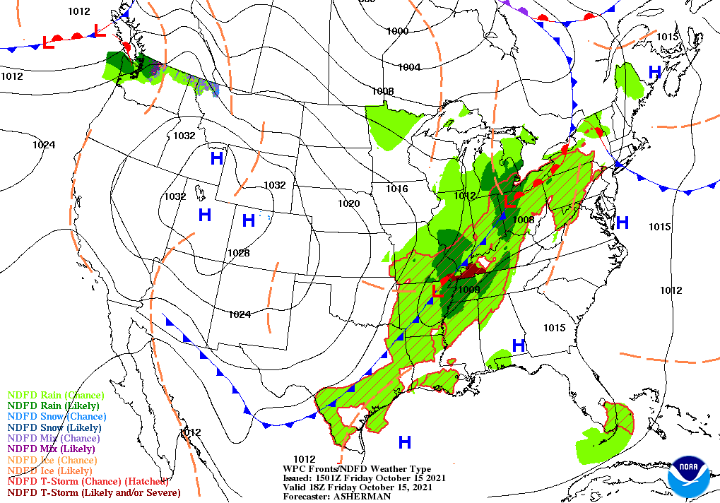 Day 1 (Friday): Forecast Surface Map