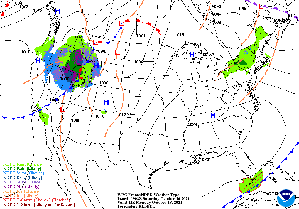 Day 3 (Monday): Forecast Surface Map