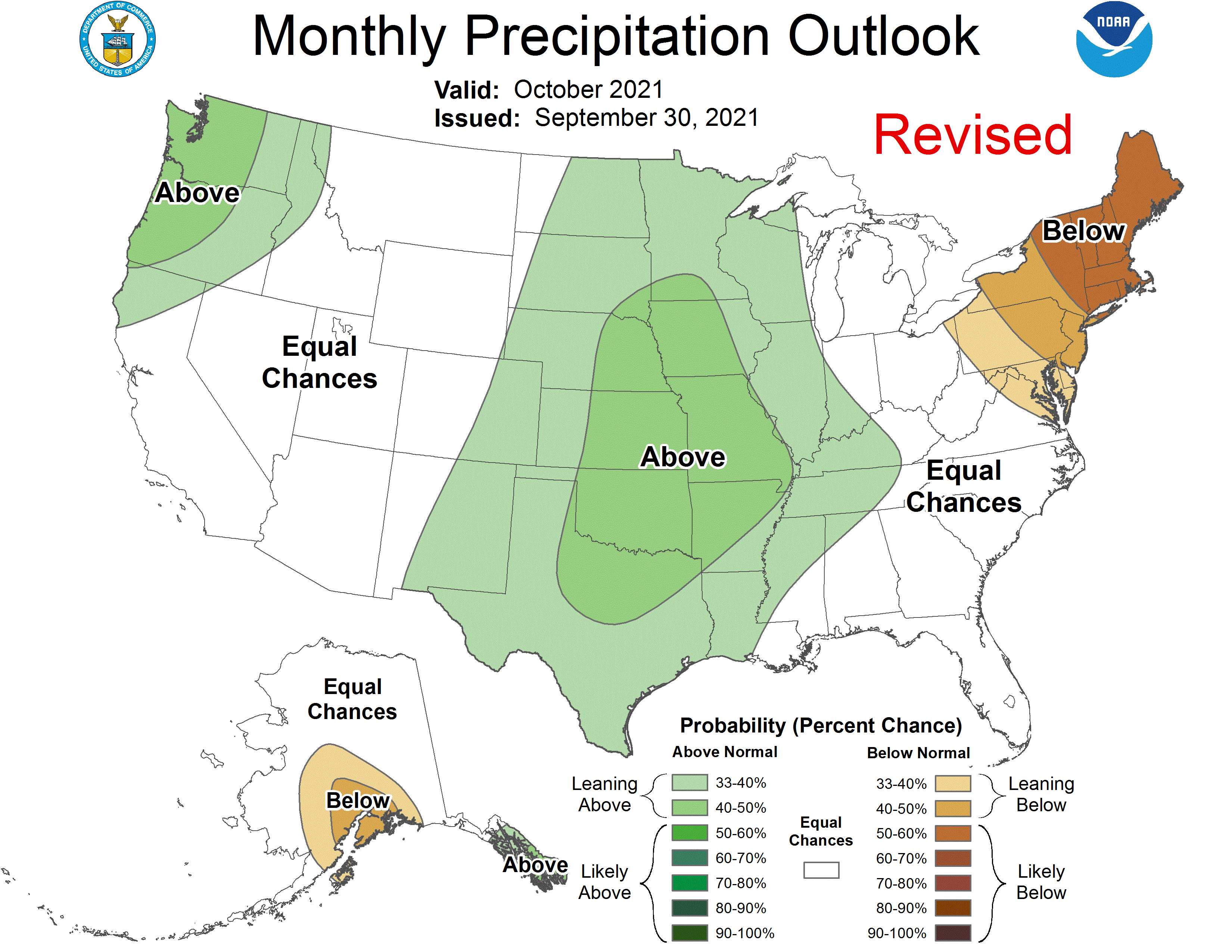 One Month Outlook  Precipitation Probability