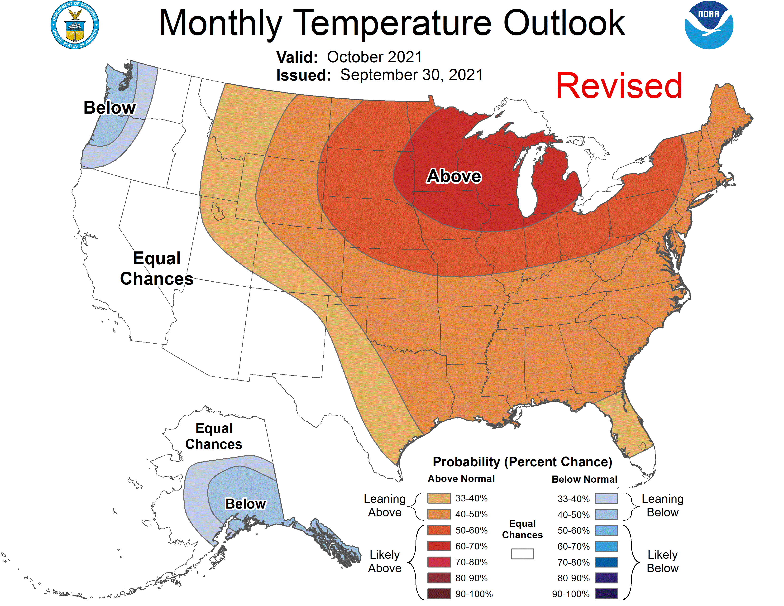 One Month Outlook  Temperature Probability