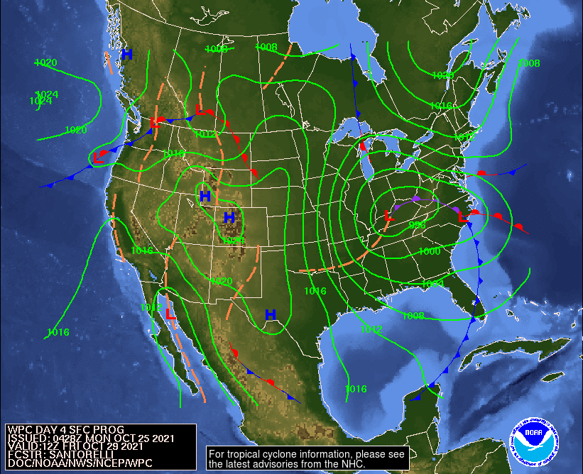 Day 4 (Thursday): Forecast Surface Map