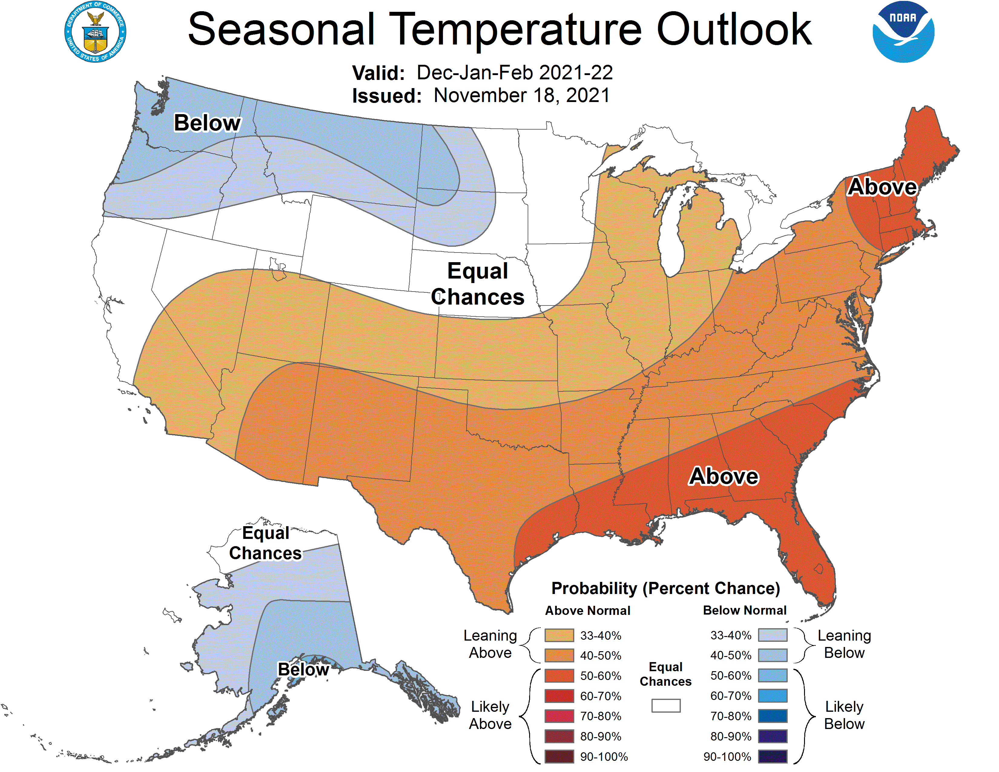 Three Month Outlook  Temperature Probability