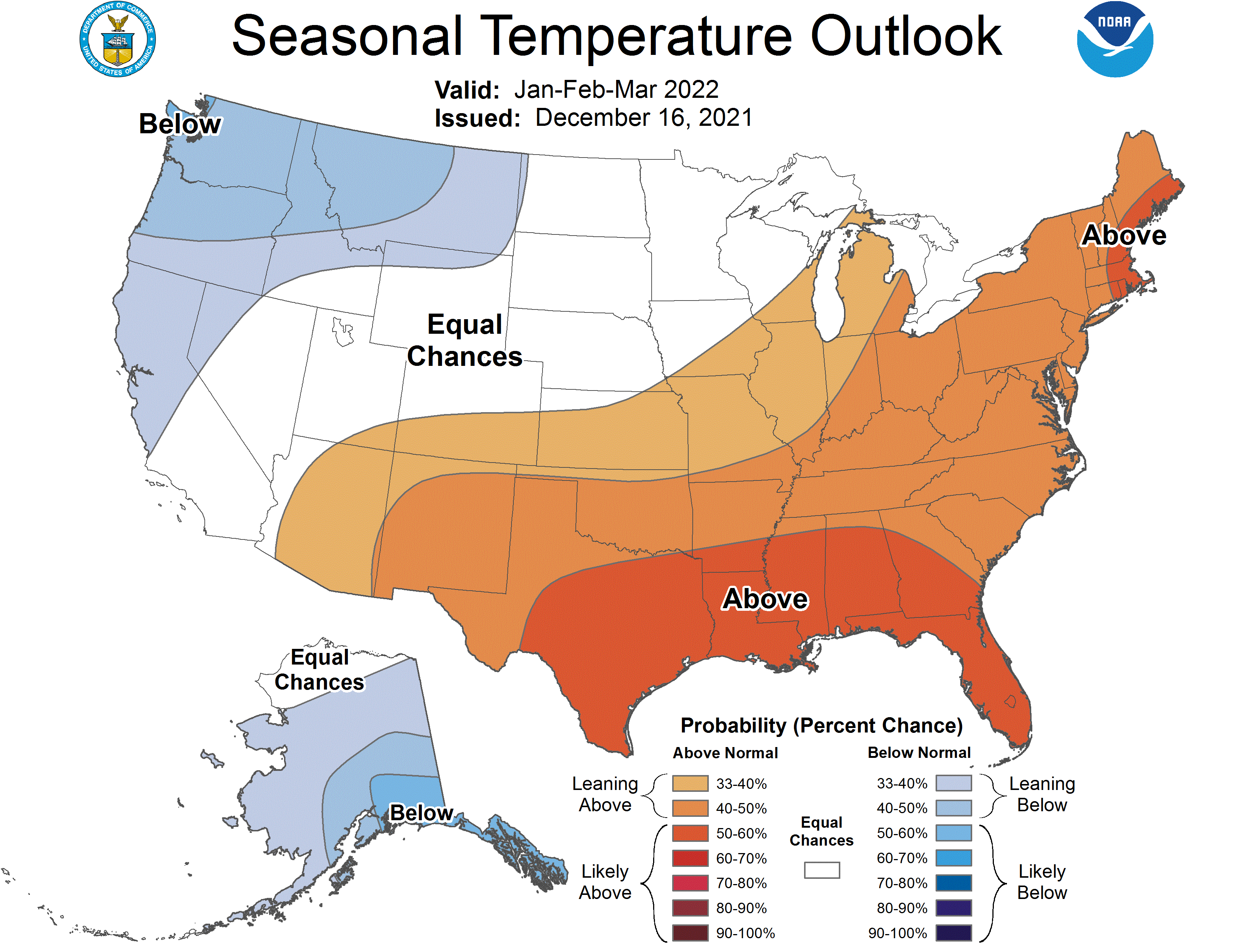 Three Month Outlook  Temperature Probability