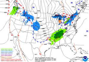Day 3 (Wednesday): Forecast Surface Map