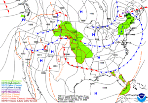 Day 3 (Tuesday): Forecast Surface Map