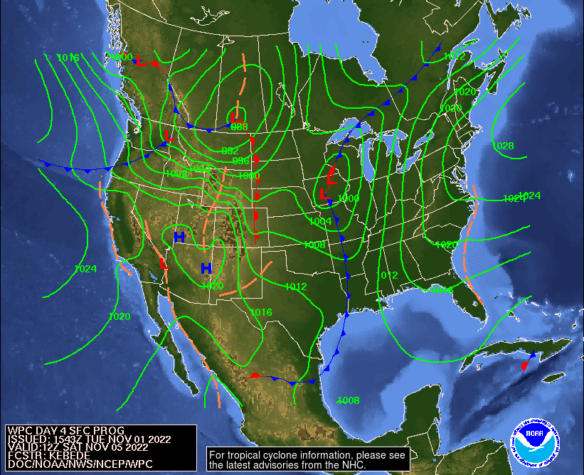 travel forecast map for friday