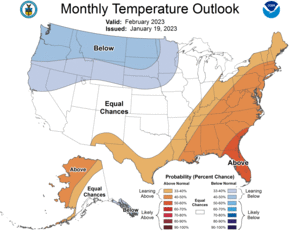 One Month Outlook - Temperature Probability