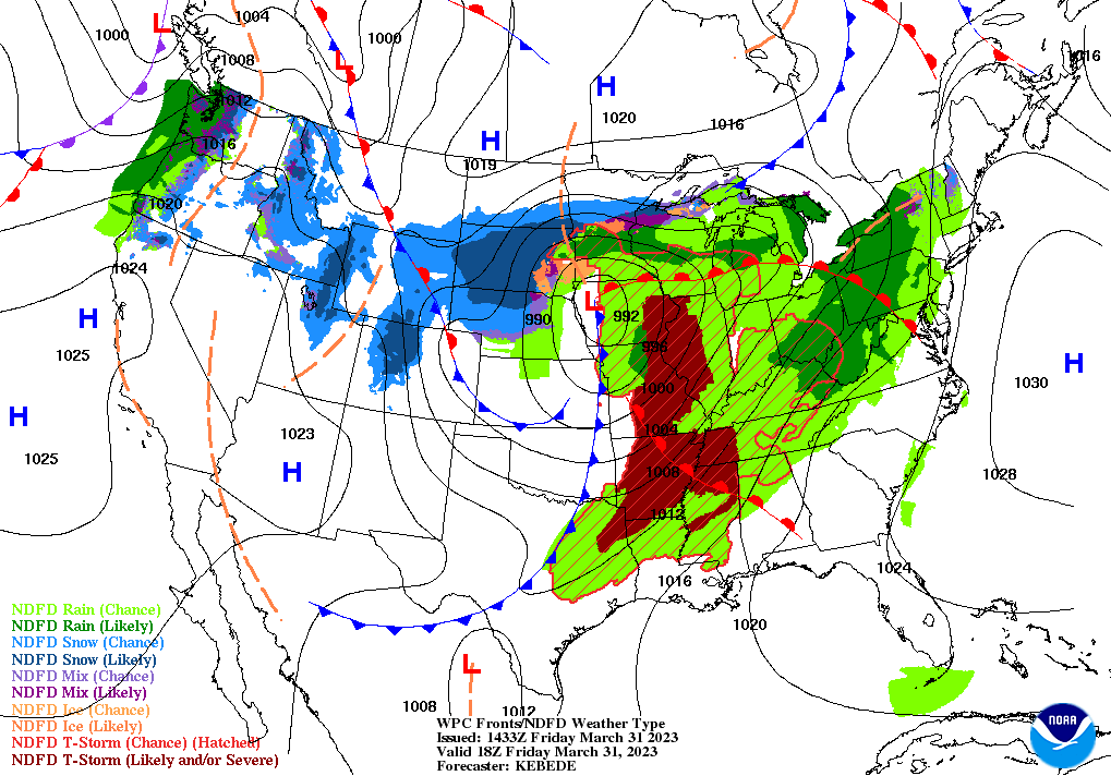 Day 1 (Friday): Forecast Surface Map