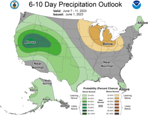 NOAA CPC 6 to 10 Day Precipitation Probability Outlook