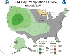 NOAA CPC 8 to 14 Day Precipitation Probability Outlook