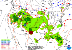 Day 1 (Thursday): Forecast Surface Map