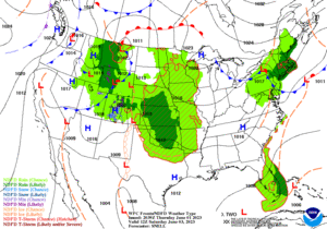 Day 3 (Saturday): Forecast Surface Map