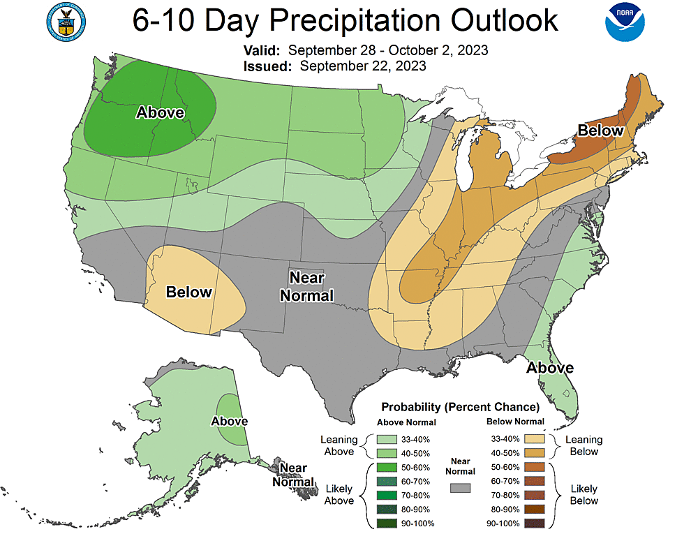 NOAA CPC 6 to 10 Day Precipitation Probability Outlook