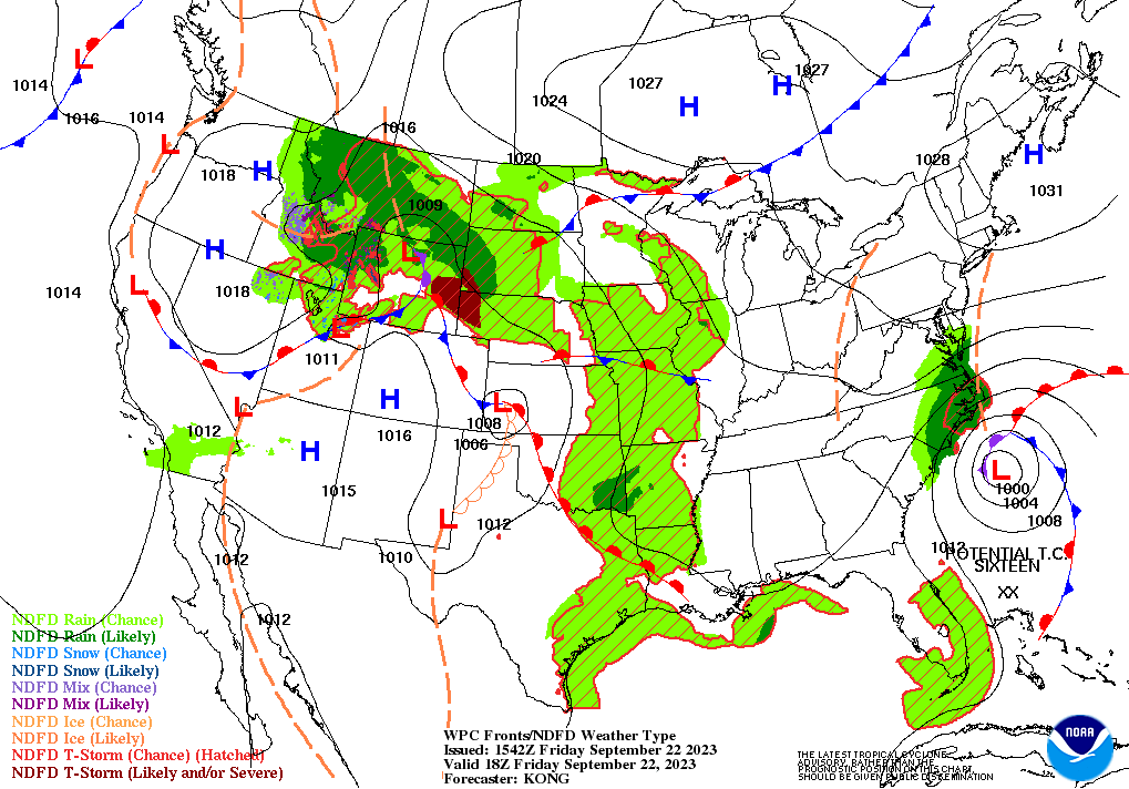 Day 1 (Friday): Forecast Surface Map