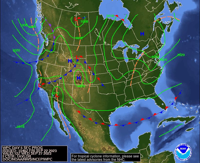 Day 5 (Tuesday): Forecast Surface Map