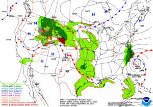 Day 1 (Friday): Forecast Surface Map