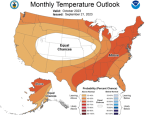 One Month Outlook - Temperature Probability