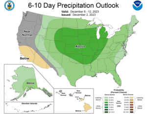 NOAA CPC 6 to 10 Day Precipitation Probability Outlook