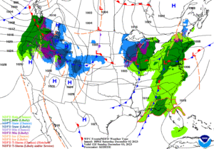 Day 2 (Sunday): Forecast Surface Map