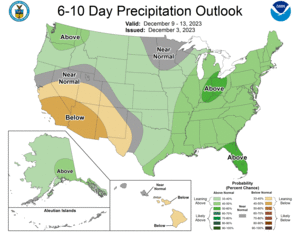 NOAA CPC 6 to 10 Day Precipitation Probability Outlook