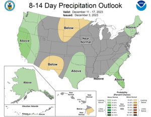 NOAA CPC 8 to 14 Day Precipitation Probability Outlook