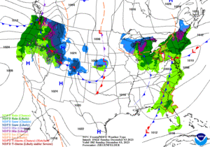 Day 1 (Sunday): Forecast Surface Map
