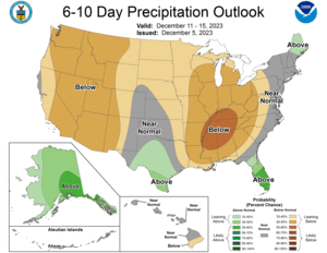 NOAA CPC 6 to 10 Day Precipitation Probability Outlook
