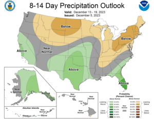 NOAA CPC 8 to 14 Day Precipitation Probability Outlook
