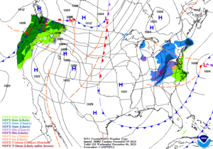 Day 2 (Wednesday): Forecast Surface Map
