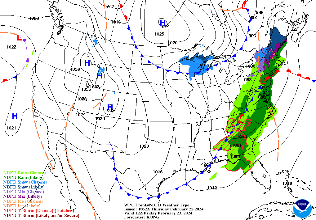 Day 2 (Friday): Forecast Surface Map