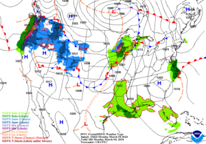 Day 1 (Monday): Forecast Surface Map