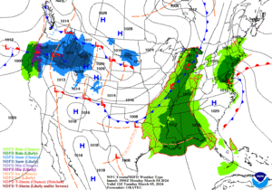 Day 2 (Tuesday): Forecast Surface Map