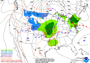 Day 3 (Thursday): Forecast Surface Map