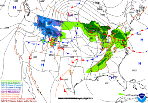 Day 1 (Wednesday): Forecast Surface Map